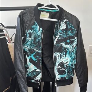 adidas Black and Teal Women's Jacket